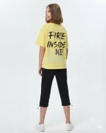 ست پیراهن و شلوارک دخترانه قلبی