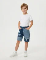شلوارک لی زاپ دار بچگانه